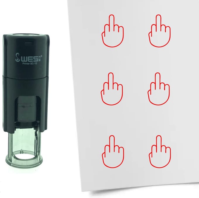 CombiCraft Stempel Middelvinger 10mm rond - Rode inkt