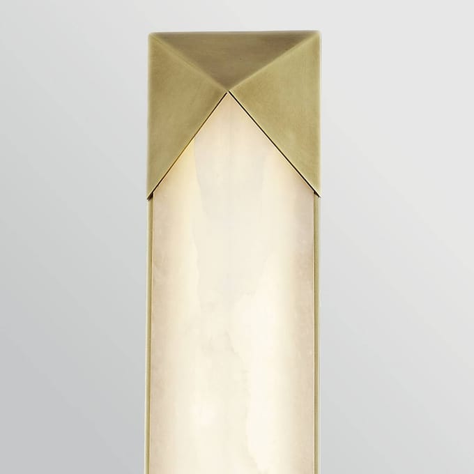 Quintiesse LED wandlamp CAESAR, oud messing, hoogte 64 cm Metaal/alabaster