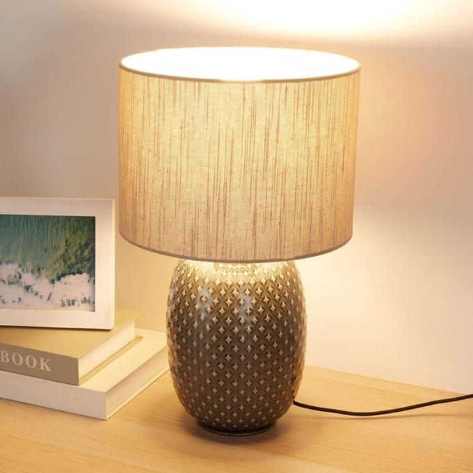 Paulmann Pauleen LED Tafellamp Pretty Classy - E27 - Max. 60W - Wookamer, Slaapkamer & Eetkamer - Grijs/Beige