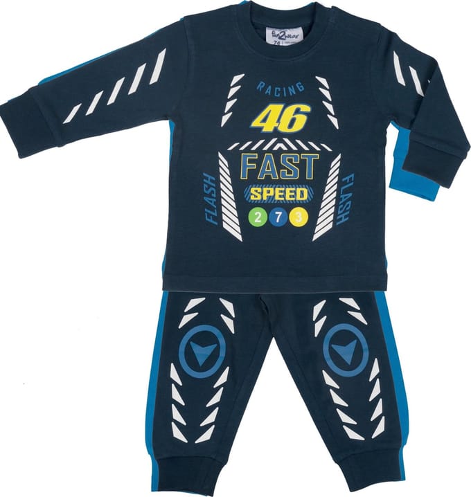 Funderwear - Pyama - Donker Blauw - Racing = Maat 74 - Jongen
