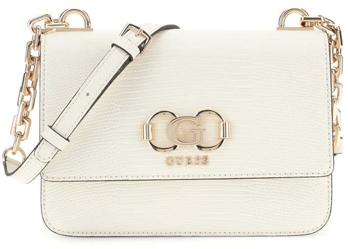 GUESS schoudertas Salinge Flap Crossbody Bag Cream White crème