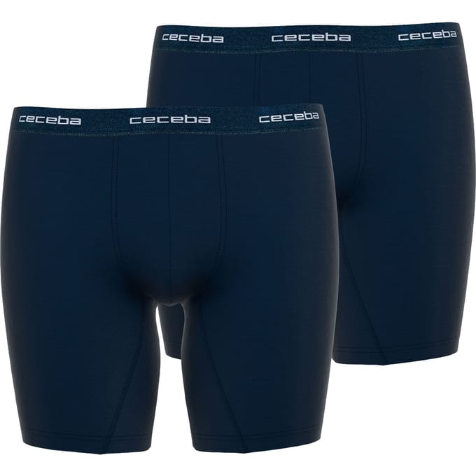 CECEBA New Classics - 2-pack Heren cyclist boxer - extra lange pijpen - Blauw