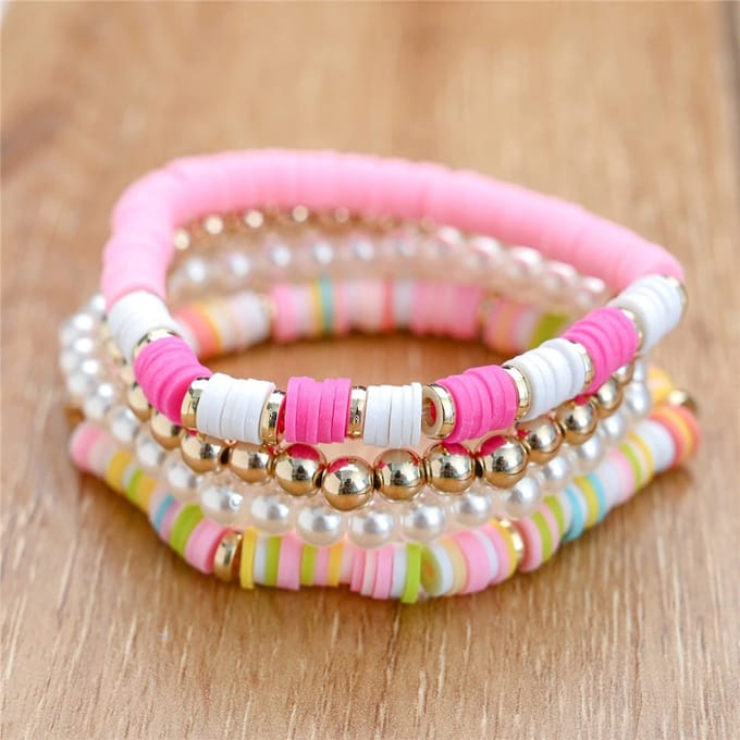 Sorprese armband - Boho 2024 - armband dames - 4 snoeren - cadeau - Model F