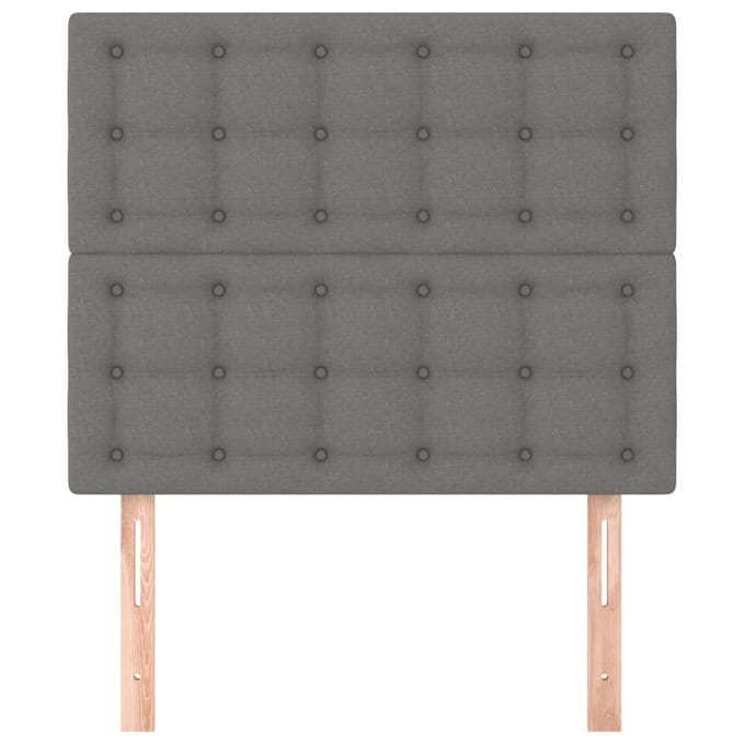 vidaXL - Hoofdbord - donkergrijs - 100x5x118/128 - cm - Stof