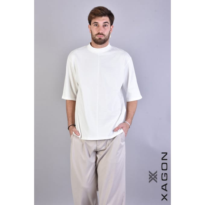 Xagon Man T-shirt Oversize Mannen romig