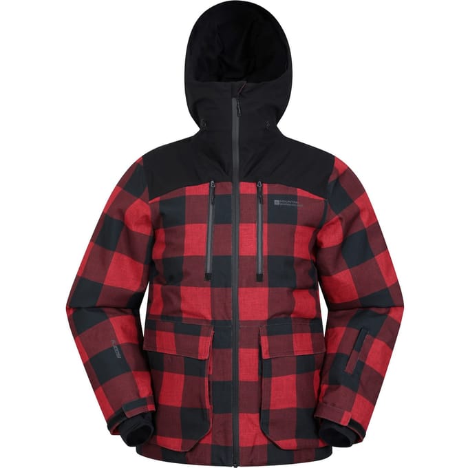 Mountain Warehouse Heren Drayton Waterdichte Ski jas (Rood/zwart)