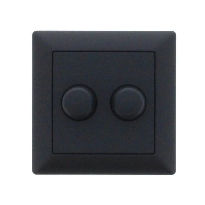 Zwarte Plastic Afdekking Plaat Voor GIRA Duo Dimmer RAL9005 - 891234