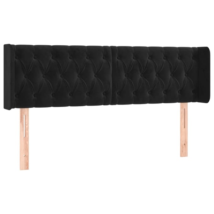 vidaXL - Hoofdbord - LED - 163x16x78/88 - cm - fluweel - zwart
