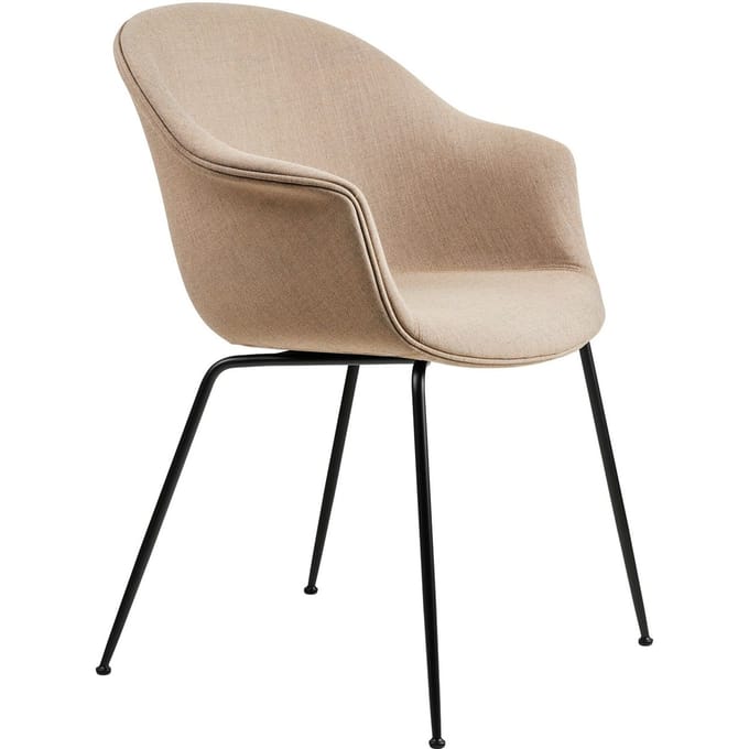 Gubi Bat Dining Stoel volledig bekleed Conic Base - Remix 3 Kvadrat 233