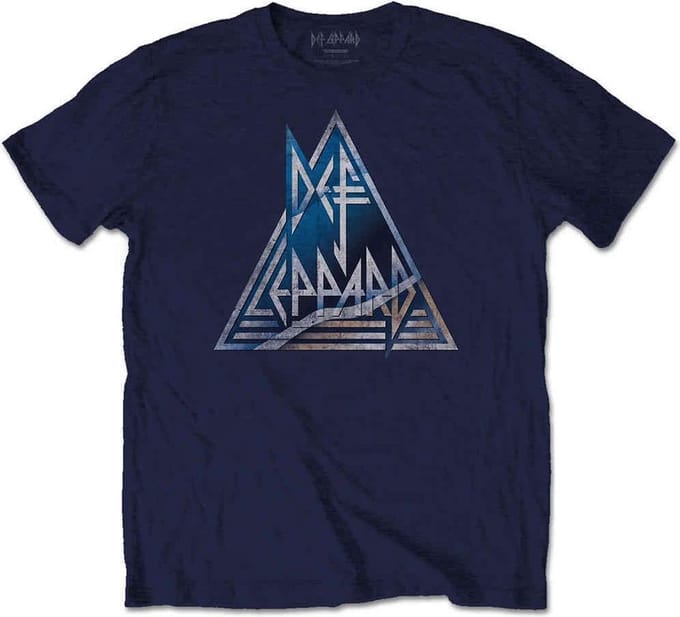 Def Leppard - Triangle Logo Heren T-shirt - 2XL - Blauw