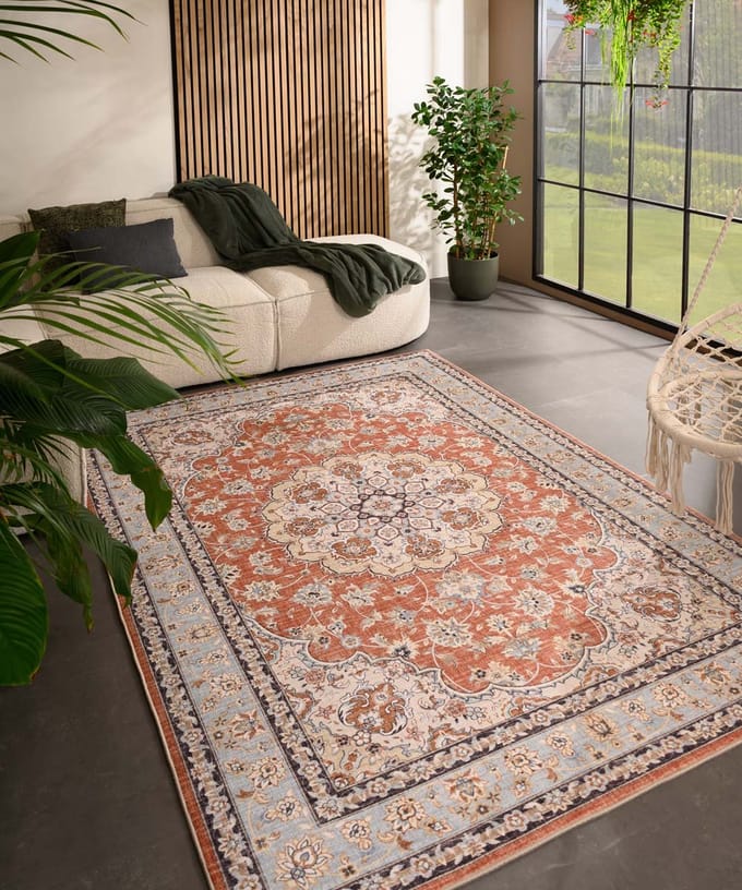 Vintage buitenkleed - Valenca Nova terracotta 80x150