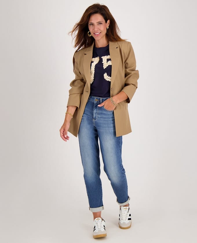 Je m'appelle Dames Broek Regular fit Met stretch - Blauw - Maat S