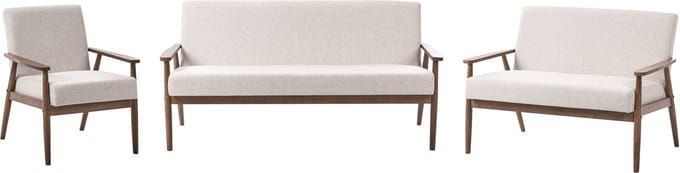 ESRUM - Bankenset - Beige/Donkerbruin - Polyester