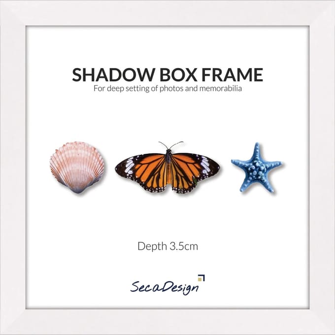 SecaDesign Fotolijst met diepte - 20x20 cm - Wit - 3d lijst