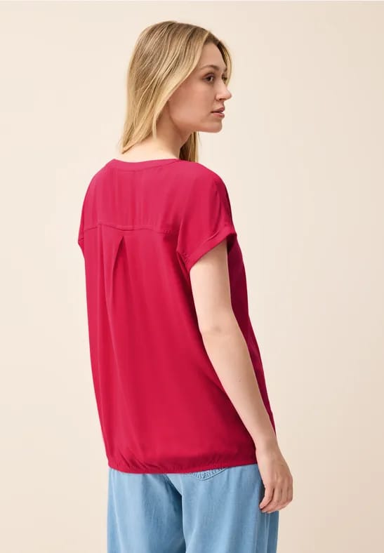 Blouseshirt in effen kleur