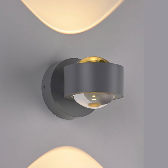 Schöner Wohnen LED wandlamp Chia, zilver, 3.000 K, up/down