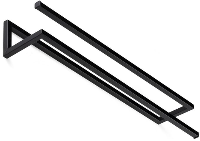 HowHomely - Handdoekhouder - 2 Handdoeken - 60 cm - Mat Zwart