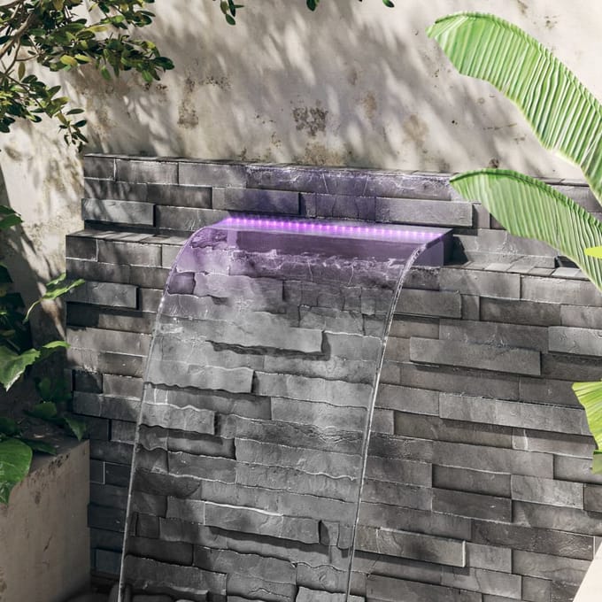 vidaXL - Watervaloverlaat - met - RGB - LED's - 60 - cm - acryl