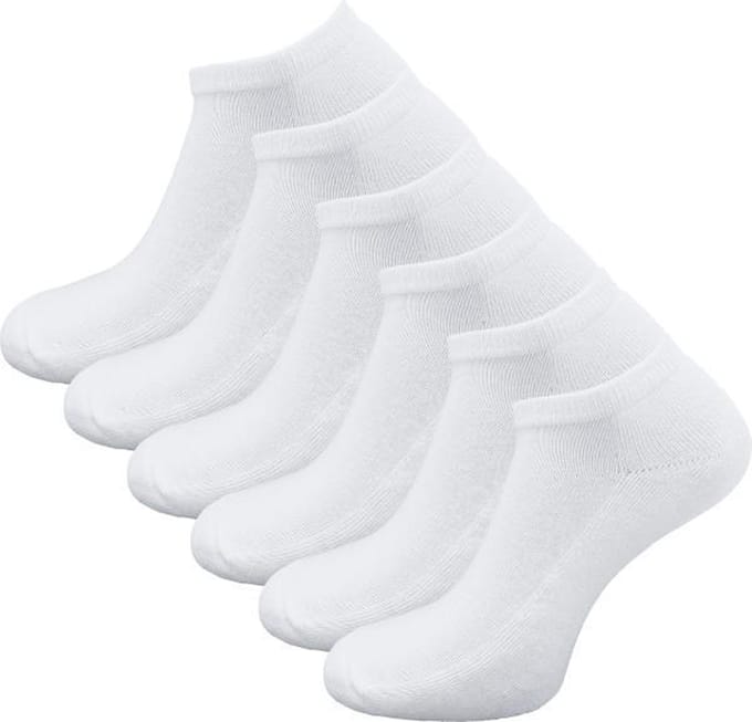 6 paar Badstof sneakersokken - SQOTTON® - Wit - Maat 43-46