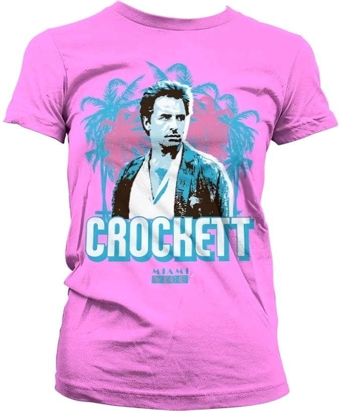 Miami Vice Crockett Palms Girly T-shirt voor dames, roze