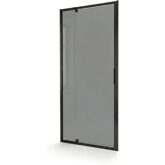 Aquavive Douche Draaideur Anza - Rookglas 6mm - Mat Zwart - 78-91x200cm