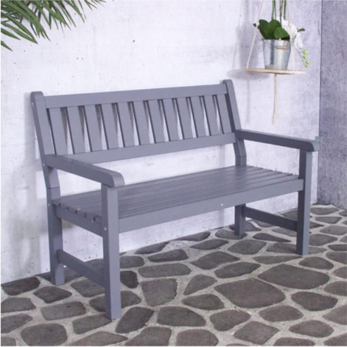 Tuinbank Bordeaux 2-Zits Grenen 125 cm - Grijs