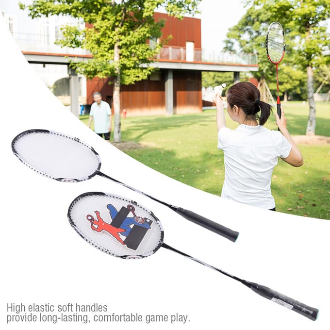 Carbon Aluminiumlegering Badminton Racket Fitness Bal Training Racket white