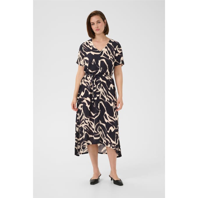 Jurk KAbeathe A-shape black offwhite