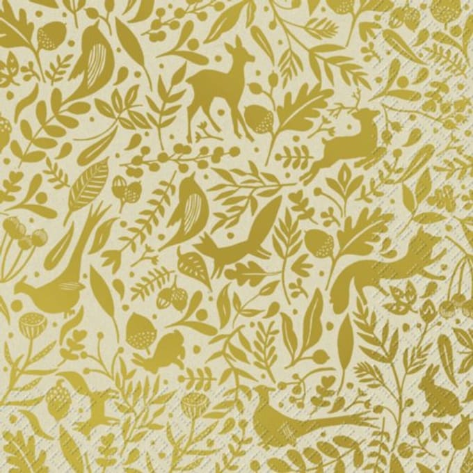 Stewo servetten kerst mindful gold, formaat 33 x 33 cm.