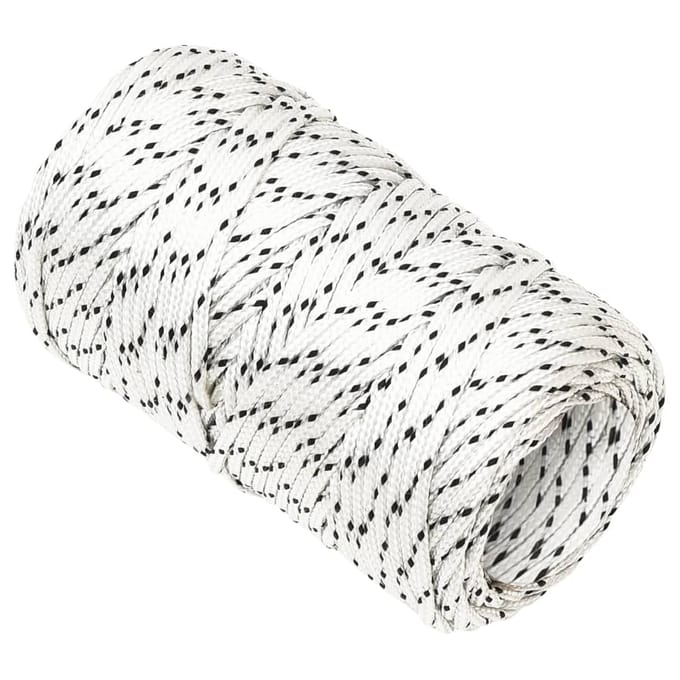 vidaXL - Boottouw - gevlochten - 2 - mmx25 - m - polyester - wit