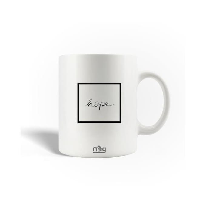 Mug - Céramique - Citation Hope - 30cl - Blanc - Compatible lave-vaisselle