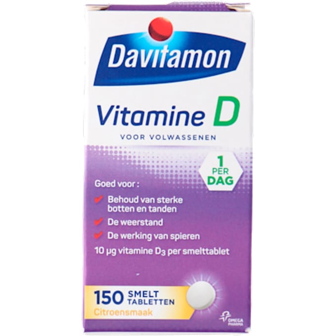Davitamon Vitamine D Volwassen - vitamine D3 volwassenen - Smelttablet 150 stuks