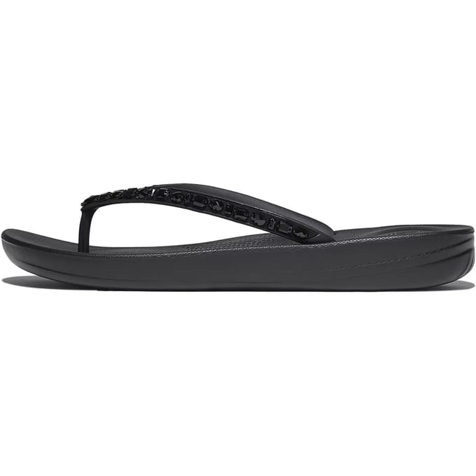 FitFlop Iqushion Multi-Crystal Ergonomic Flip-Flops Vrouwen - All Zwart