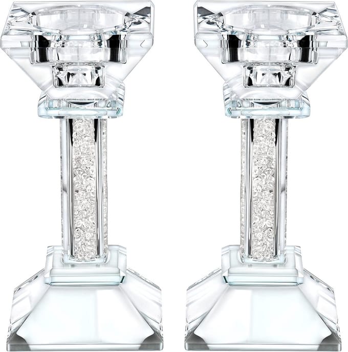 Set van 2 Elegante Kristallen Kandelaars voor Tafeldecoratie