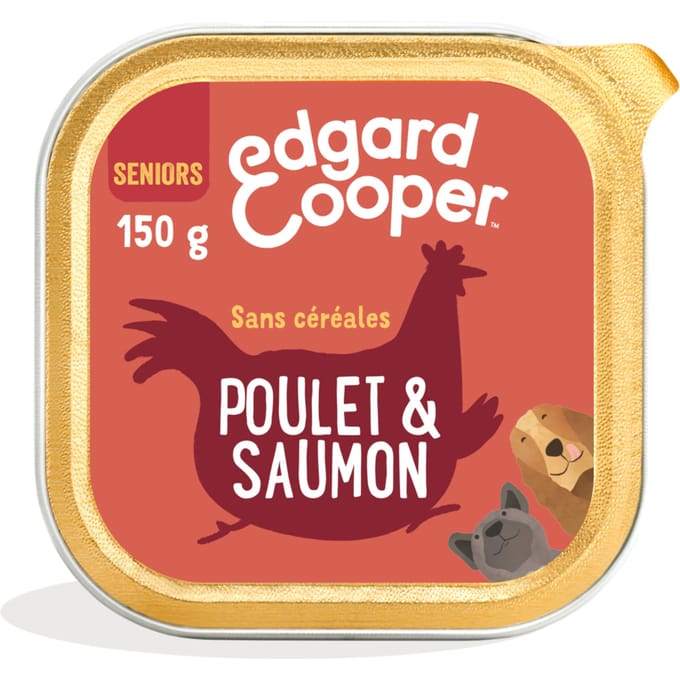 150g Edgard & Cooper Senior Graanvrij Kip, Zalm - Hondenvoer