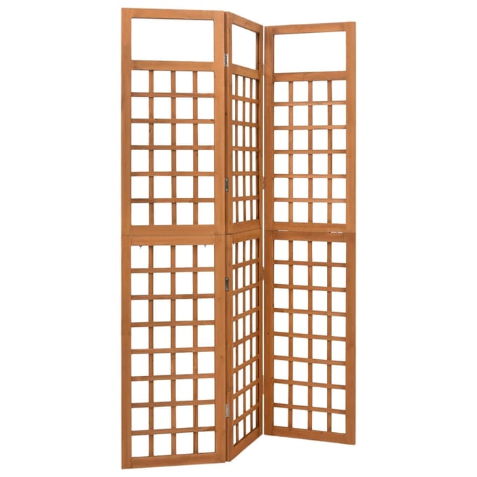 vidaXL - Kamerscherm/trellis - met - 3 - panelen - 121x180,5 - cm - vurenhout