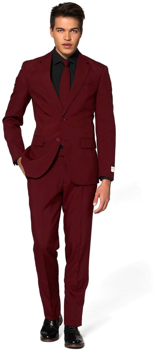 OppoSuits Blazing Burgundy - Heren Pak - Bordeaux Rood - Maat 52