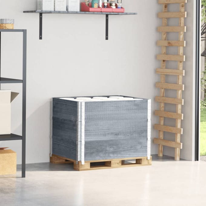 vidaXL Palletopzetranden 3 st 80x60 cm massief grenenhout grijs
