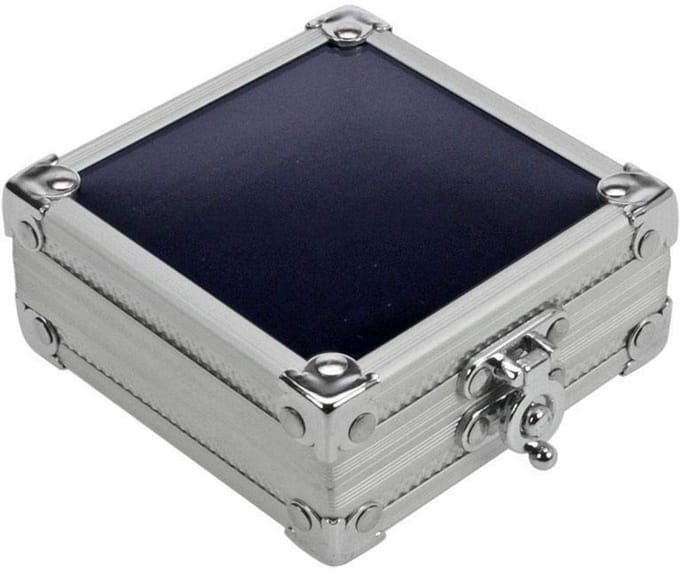 Verzamelvitrine Aluminium klein met Fluweleineuze - 10 x 9,5 x 4 cm