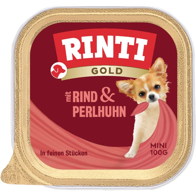6x100g Gold Mini Rund & Parelhoen Rinti Hondenvoer