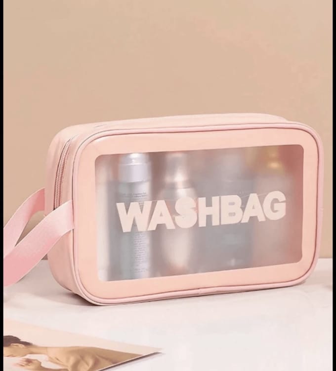 Toilettas roze medium - vakantie - badkamer - reizen - spullen - douchen - make up -