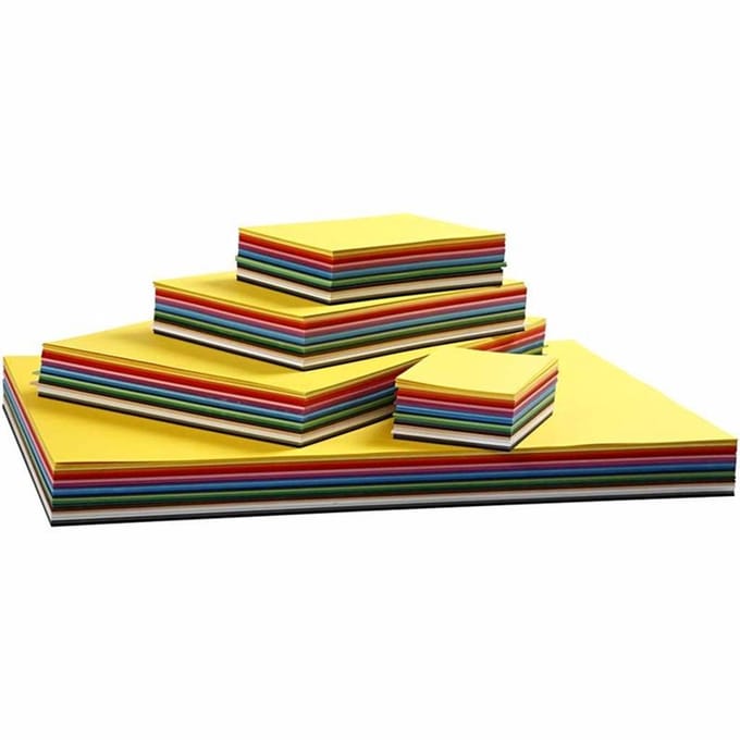 Gekleurd Karton, A3,A4,A5,A6, 180 gr, diverse kleuren, 1500 div vellen | Knutselkarton