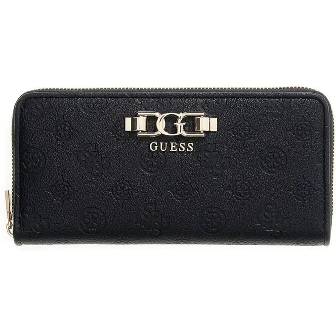 GUESS portemonnee Anise SLG Zip Around Wallet Black Logo zwart