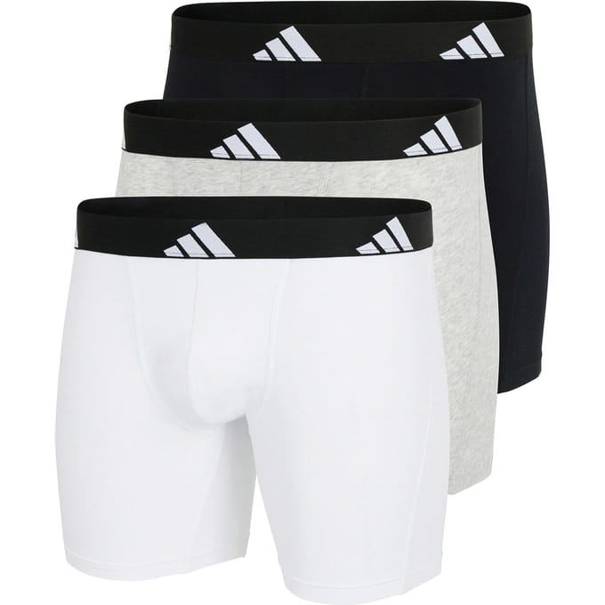 adidas Sportswear 3PK Boxer Brief - Active Flex Cotton - Onderbroek Mannen - zwart/wit/grijs gemêleerd