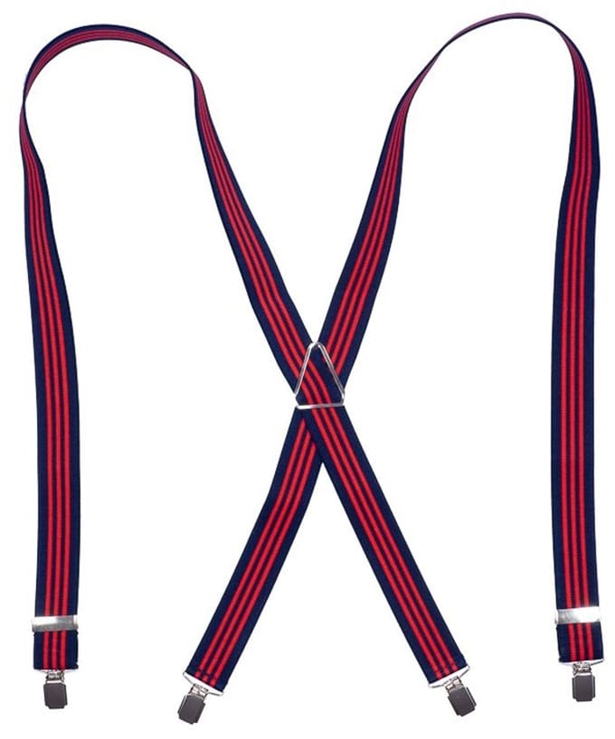 Bretel X rood blauw gestreept