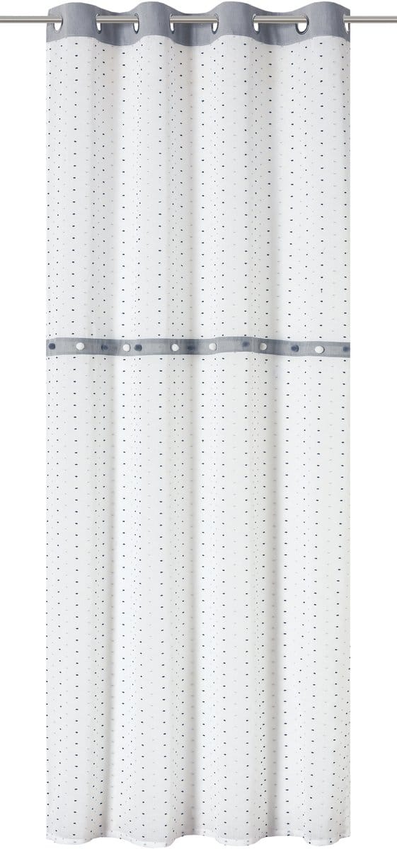 Elbersdrucke Gordijnoogjes Bobbel 255x140 cm wit-grijs semi-transparant
