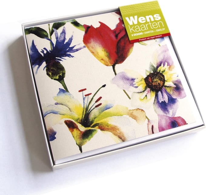 Wenskaarten Fiori - 8 stuks - met enveloppen