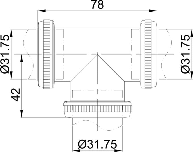 Wiesbaden UniMatch Buisverbinder T-Stuk 32 mm - Chroom