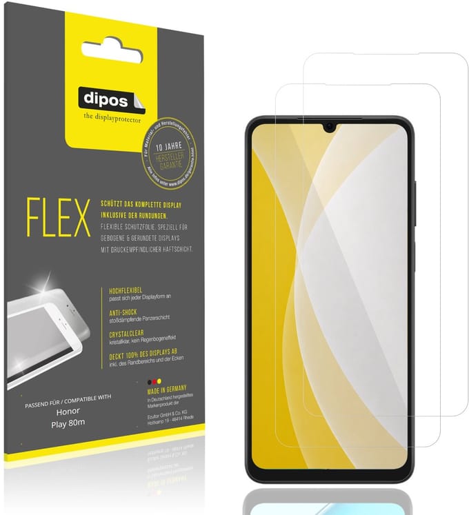 dipos – 2x Beschermfolie geschikt voor Honor Play 80m | 3D Full Cover Screenprotector | 100% Passend
