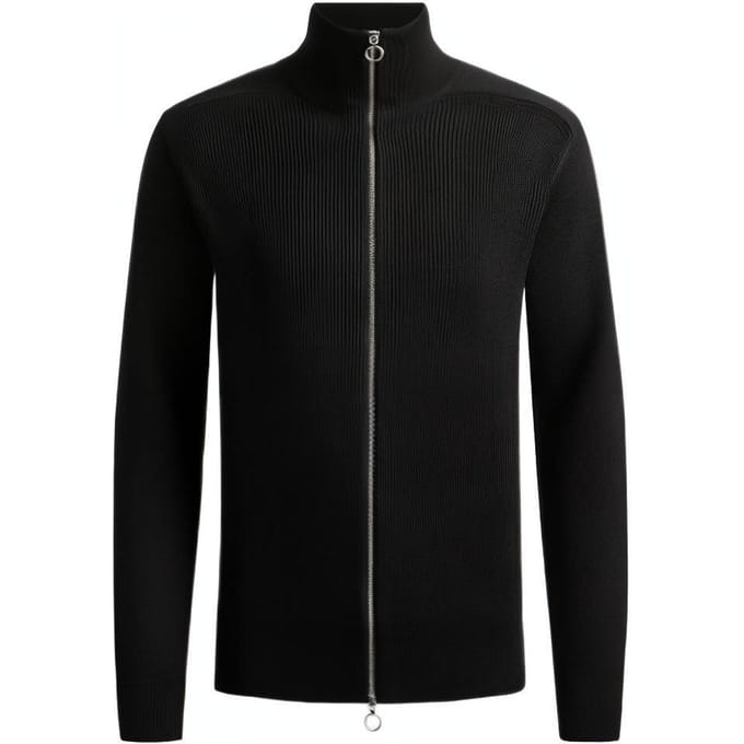 Armani Exchange Pull Tricot Uni Col Montant Fermeture Éclair Manches Longues Homme pull Noir 6LZE2X-ZM1LZ-1200 XL black